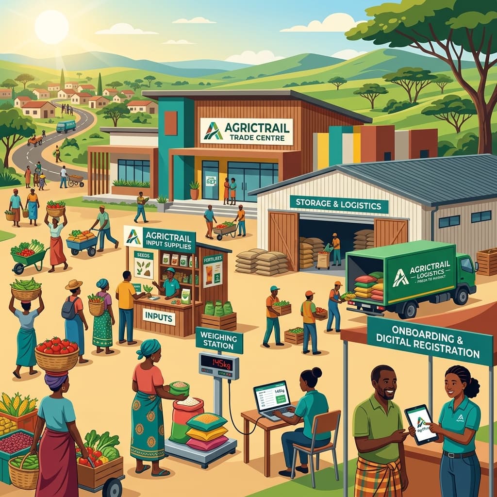 AgricTrail Trade Centre connecting farmers, cooperatives, suppliers, buyers, logistics providers and finance partners.